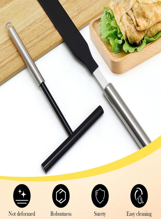 LCJAOF Crepe Spreader and Spatula Set - 2Pcs Stainless Steel T-Shaped Crepe Maker Tool with Nylon Handle, Even Thickness Distribution, Hanging Hole for Easy Storage for Baking and Cooking - Image 4